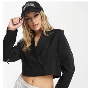 ASOS Design cropped blazer in black US 2